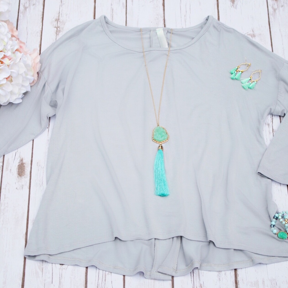 Grey back button down shirt!
